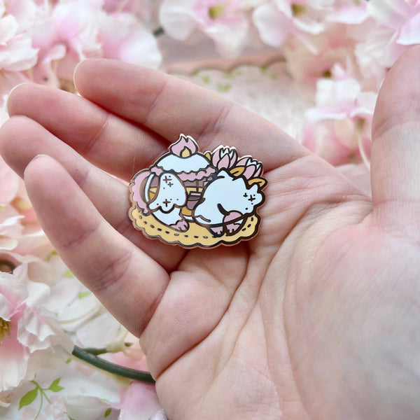 Sleepy Teapot Dragon Enamel Pin