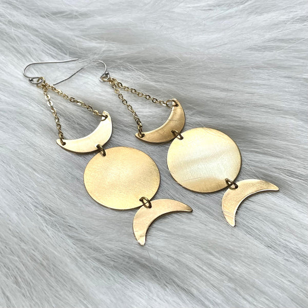 Triple Moon Earrings