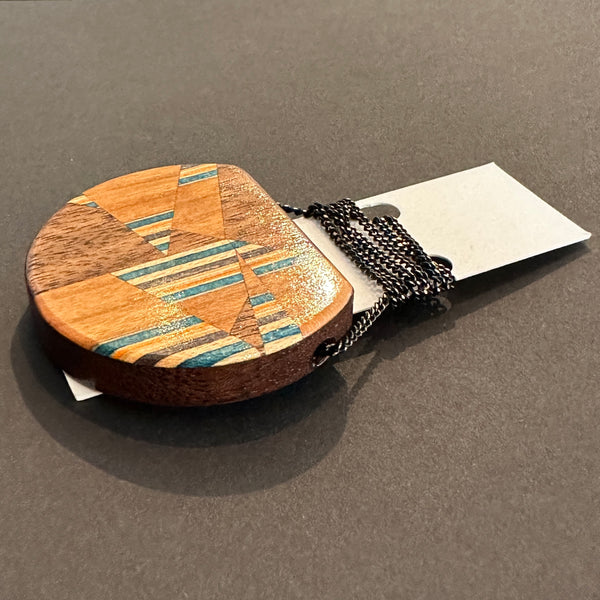 Thick Rounded Pendant Recycled Skateboard Necklace