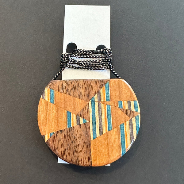 Thick Rounded Pendant Recycled Skateboard Necklace
