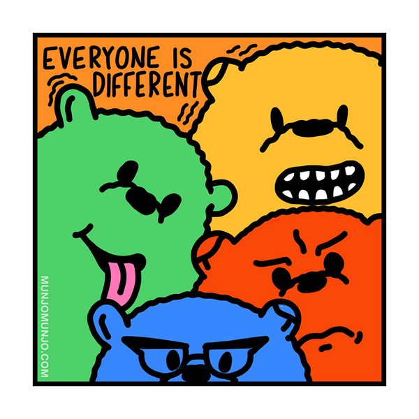 Everyone is Different Bear Sticker