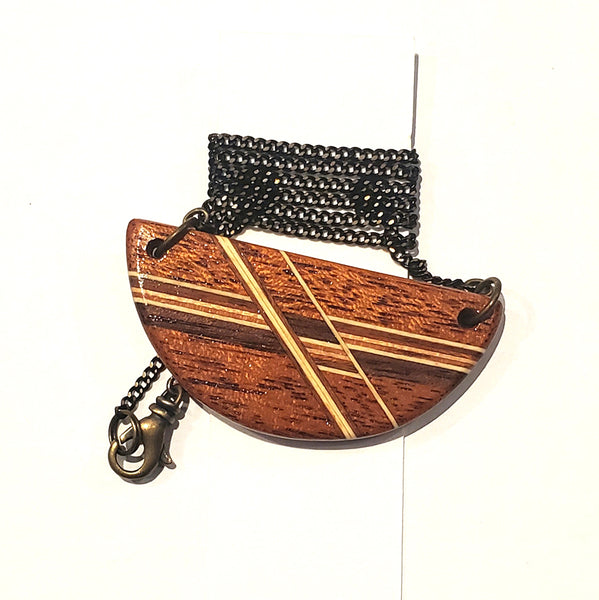 Half Circle Recycled Skateboard Necklace