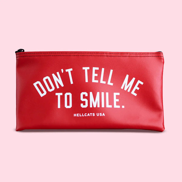 Don't Tell Me To Smile Pouch/Clutch (Red)
