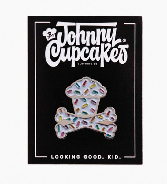 Cupcake Crossbones Johnny Cupcakes Logo Enamel Pin