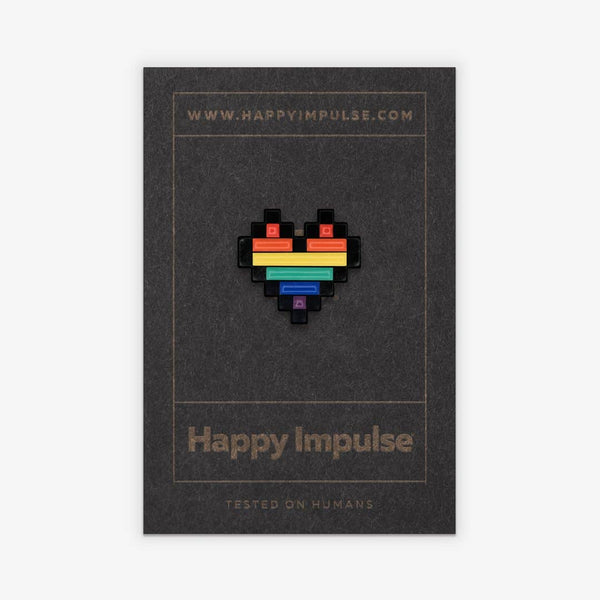 Pixel Pride Heart Enamel Pin