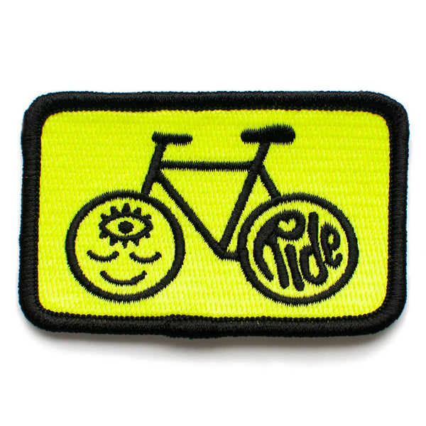 Ride Bicycle Glow in the Dark Iron On Patch