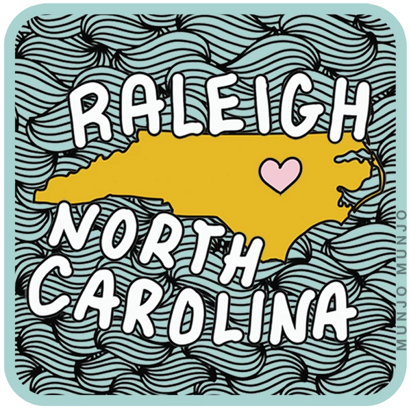 Raleigh North Carolina state waves Sticker