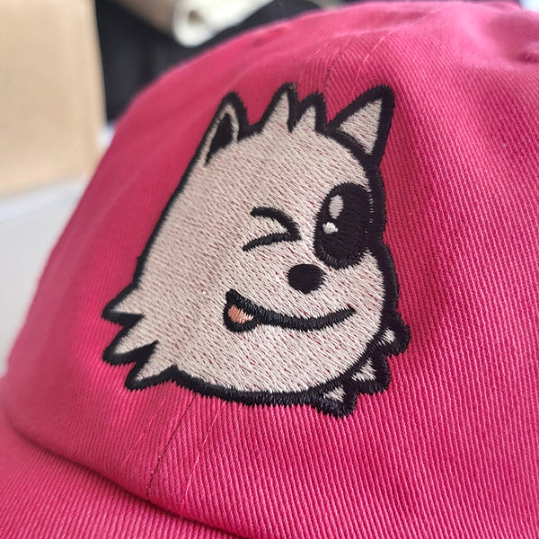 Blep Puppy Face Neon Pink Dad Hat