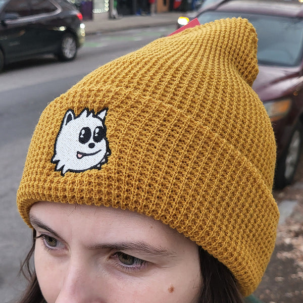 Blep Waffle Beanie (Mustard)