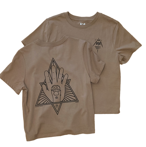 Hand & Paw Crop Tee - Vintage Brown
