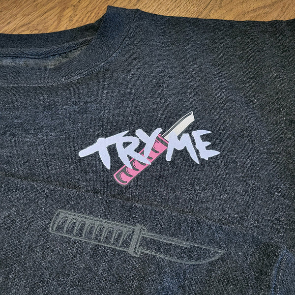 Try Me Charcoal Crewneck Sweater