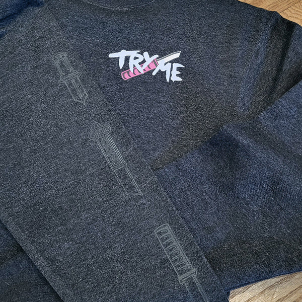 Try Me Charcoal Crewneck Sweater