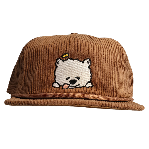 Brown Corduroy Sleepy Prince Dog Hat