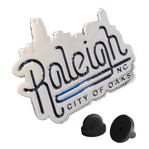 Raleigh Skyline Silver Enamel Pin