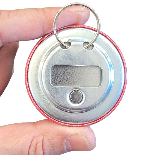 2.25" Round Magnetic Bottle Opener Keychain
