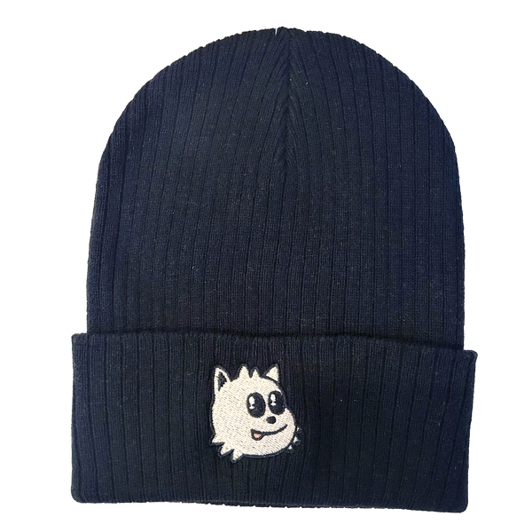Blep Ribbed Cuff Beanie (Black)
