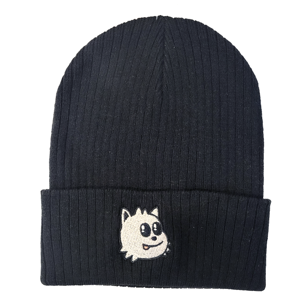 Blep Ribbed Cuff Beanie (Black)