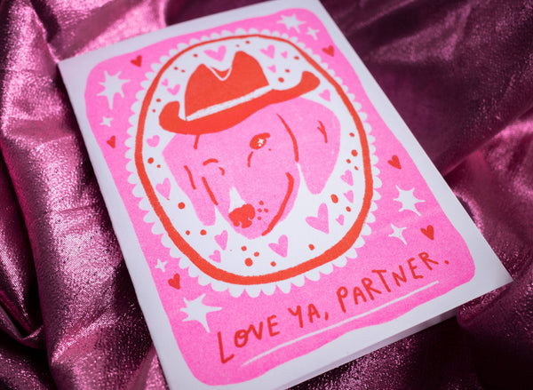 Love Ya, Partner Riso Greeting Card