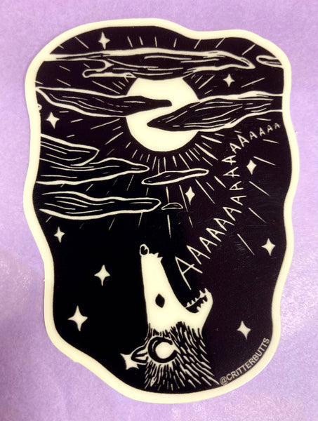 Screaming Possum Glow Sticker