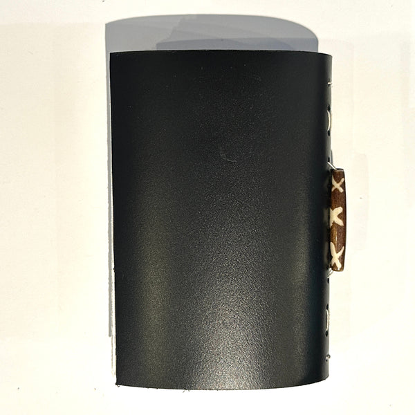 Black Cover, Beaded Long-Stitch Bound Journal /Sketchbook (Leather?)