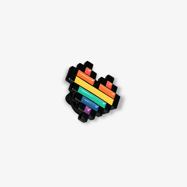 Pixel Pride Heart Enamel Pin