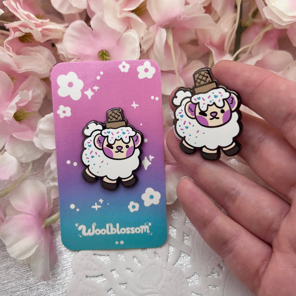Ice Cream Sheep Enamel Pin