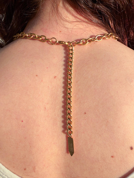 Stork Scissor Necklace in Gold