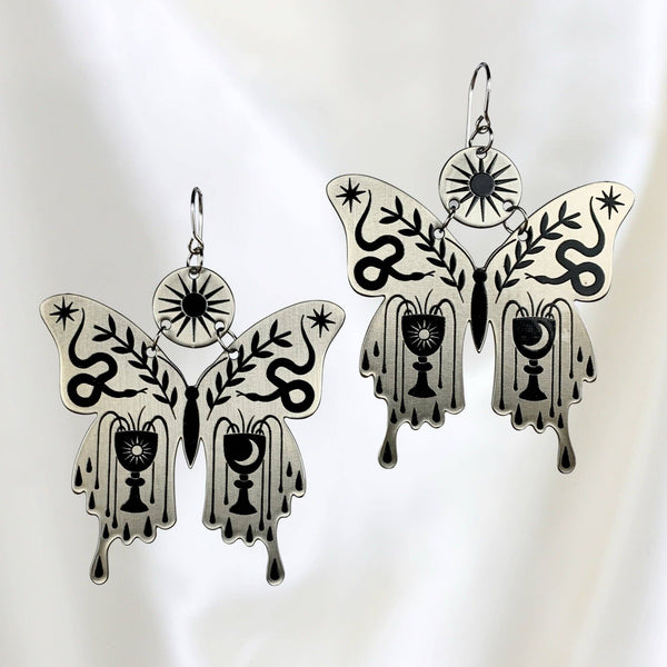 Mariposa Earrings: Brass Butterfly