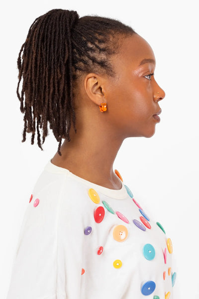 Mini Claw Clip Earrings in Clementine