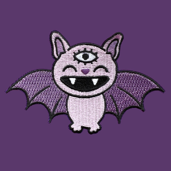 Purple Bat Iron On Patch