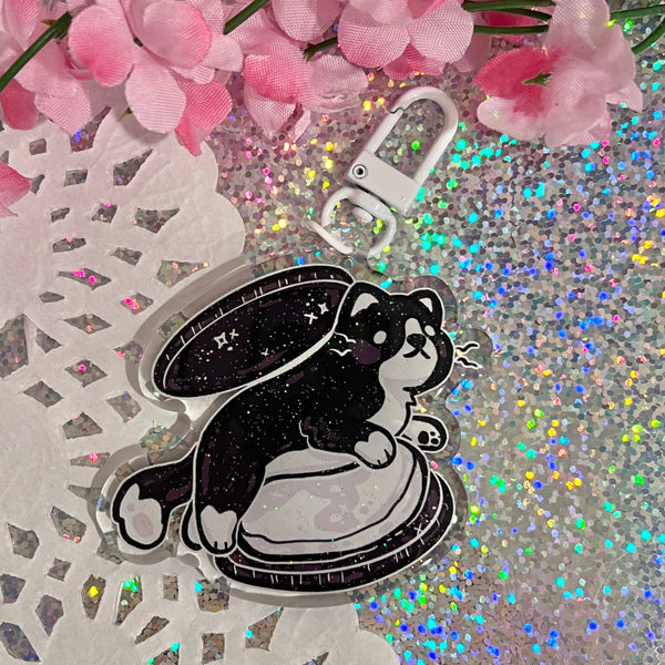 Cookies n Cream Cat Keychain Charm