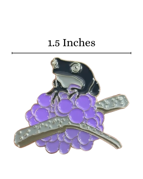 Beauty Berry & Tree Frog Enamel Pin - North Carolina native