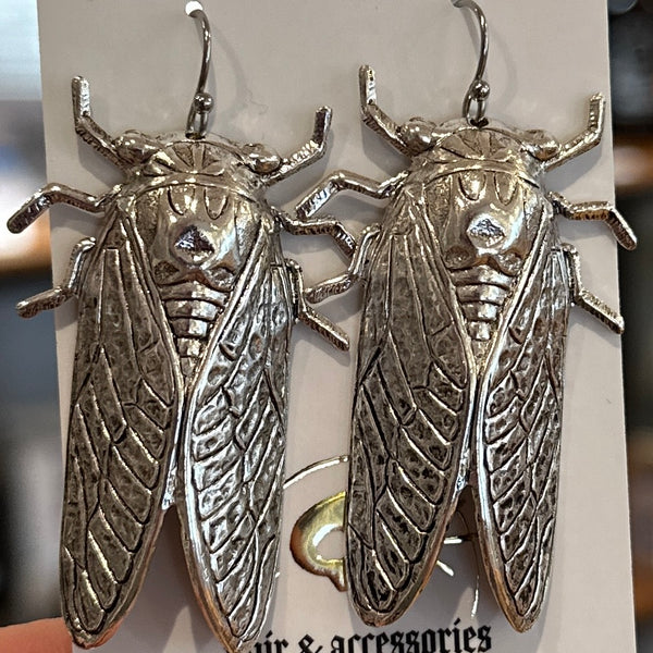 Brood Cicada Silver Earrings