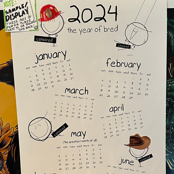 2024 Year of Bred Calendar