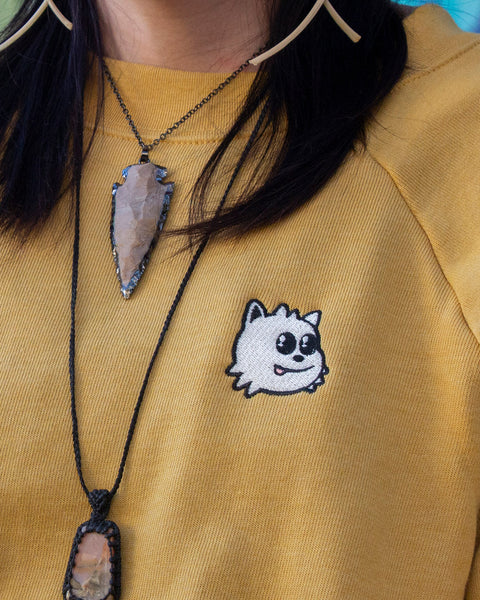 Blep Embroidered Crop Sweatshirt