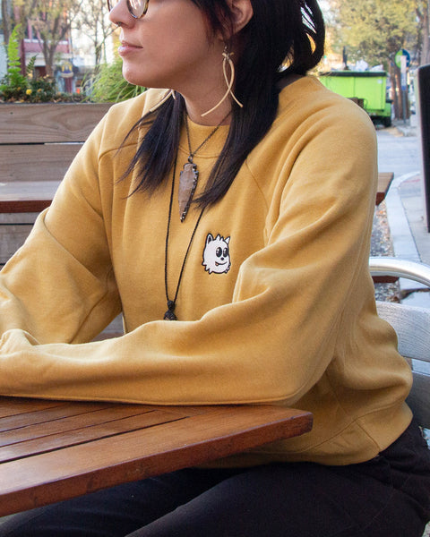 Blep Embroidered Crop Sweatshirt