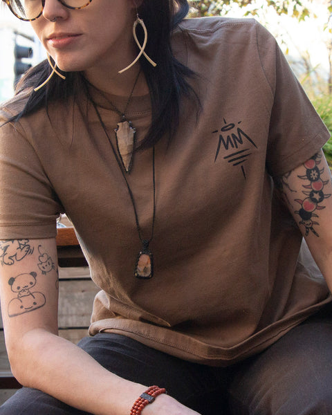 Hand & Paw Crop Tee - Vintage Brown