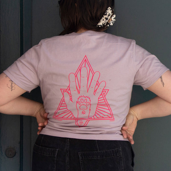 Hand & Paw Crop Tee - Dark Violet