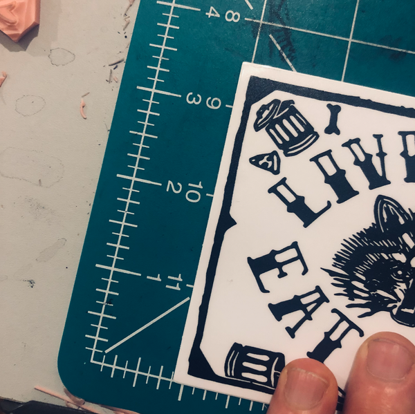 Live Fast Eat Trash Sticker