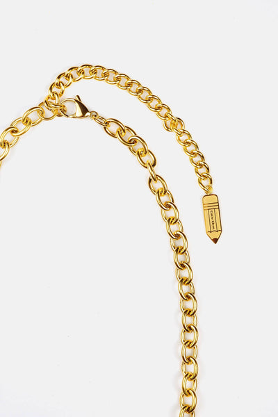 Gold Stork Embroidery Scissor Necklace