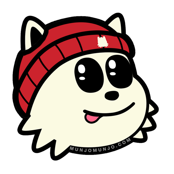 Red Beanie Munjo Sticker