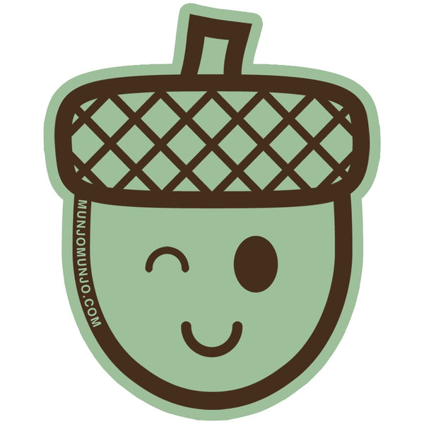 Winking Acorn Sticker (minty)