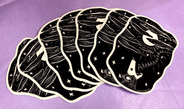 Screaming Possum Glow Sticker