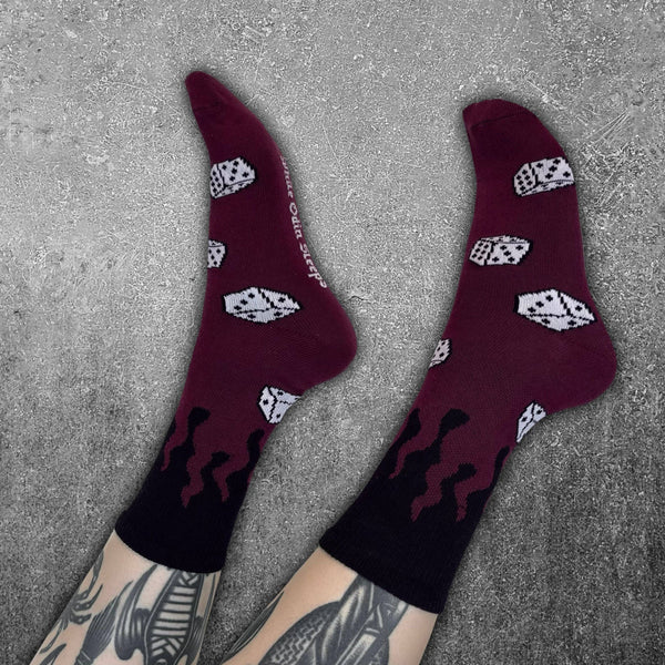 Fire Walk With Me Dice Crew Socks