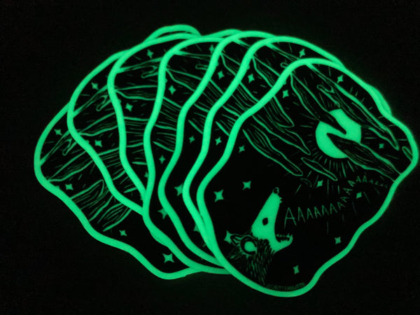 Screaming Possum Glow Sticker
