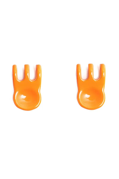 Mini Claw Clip Earrings in Clementine