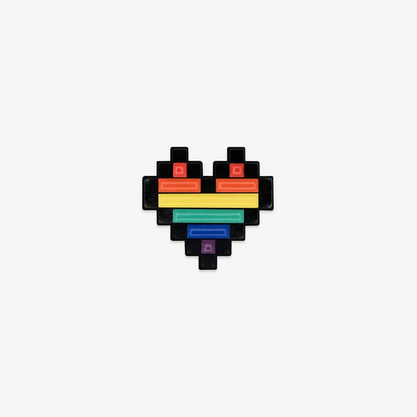 Pixel Pride Heart Enamel Pin