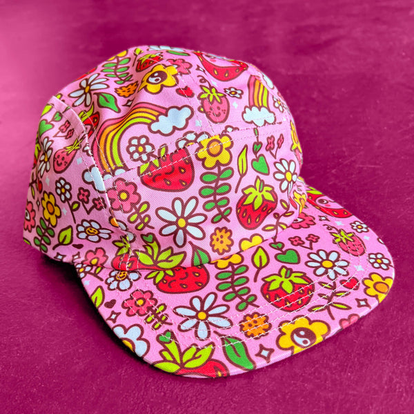 Strawbebby /Strawberry Pattern 5 Panel Camp Hat