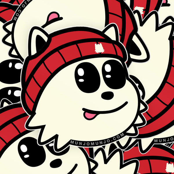 Red Beanie Munjo Sticker