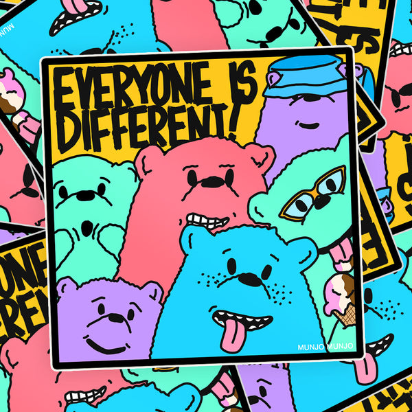 Everyone is Different! Bear Sticker
